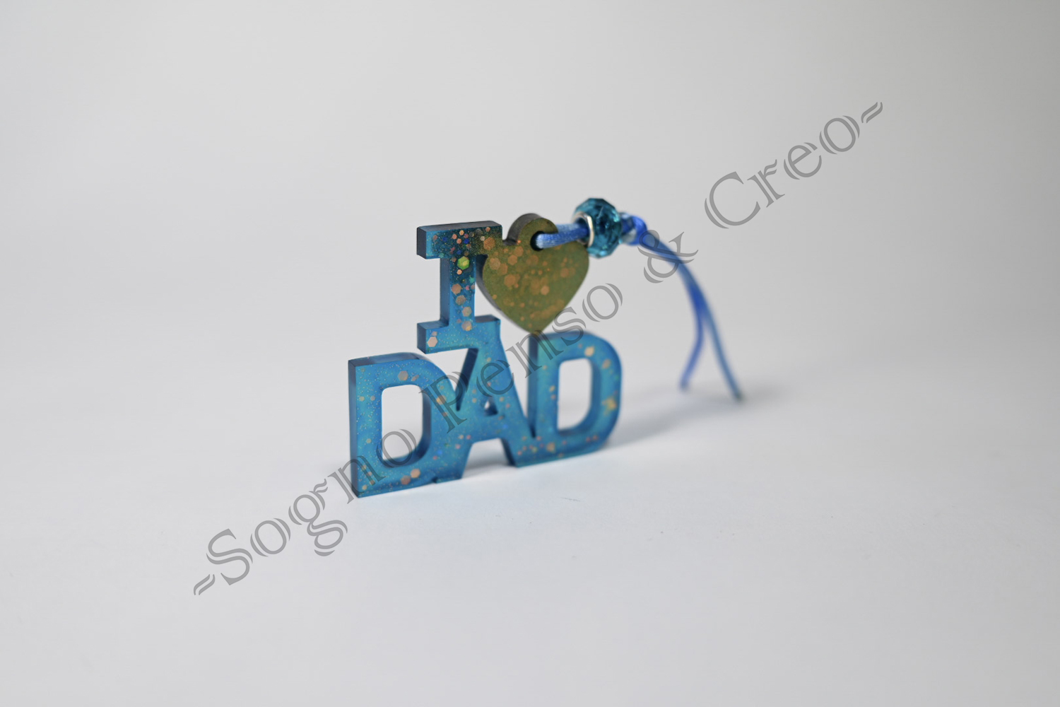 Love Dad azzurro glitter